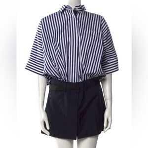 Sacai x Thomas Mason striped-panelled shirt dress sz 1